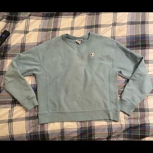 Womens Champion Sweater Crewneck Blue Teal Medium